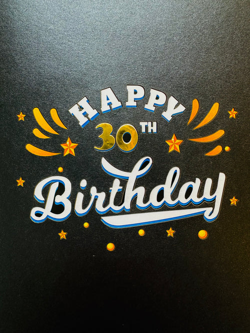30th Golden Happy Birthday with Presents Origami Pop Cards 3D Pop Up Greeting Card Thank You Handmade Gift Thinking of You Happy Birthday Occasion Australiana Celebrate the Beauty and Happiness During Special Day Best Wishes Gift