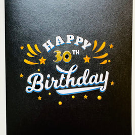 30th Golden Happy Birthday with Presents Origami Pop Cards 3D Pop Up Greeting Card Thank You Handmade Gift Thinking of You Happy Birthday Occasion Australiana Celebrate the Beauty and Happiness During Special Day Best Wishes Gift