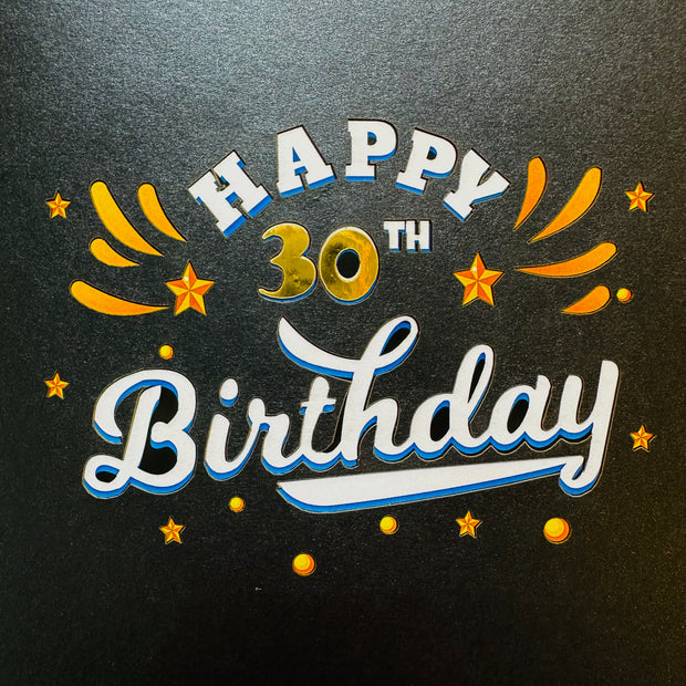 30th Golden Happy Birthday with Presents Origami Pop Cards 3D Pop Up Greeting Card Thank You Handmade Gift Thinking of You Happy Birthday Occasion Australiana Celebrate the Beauty and Happiness During Special Day Best Wishes Gift