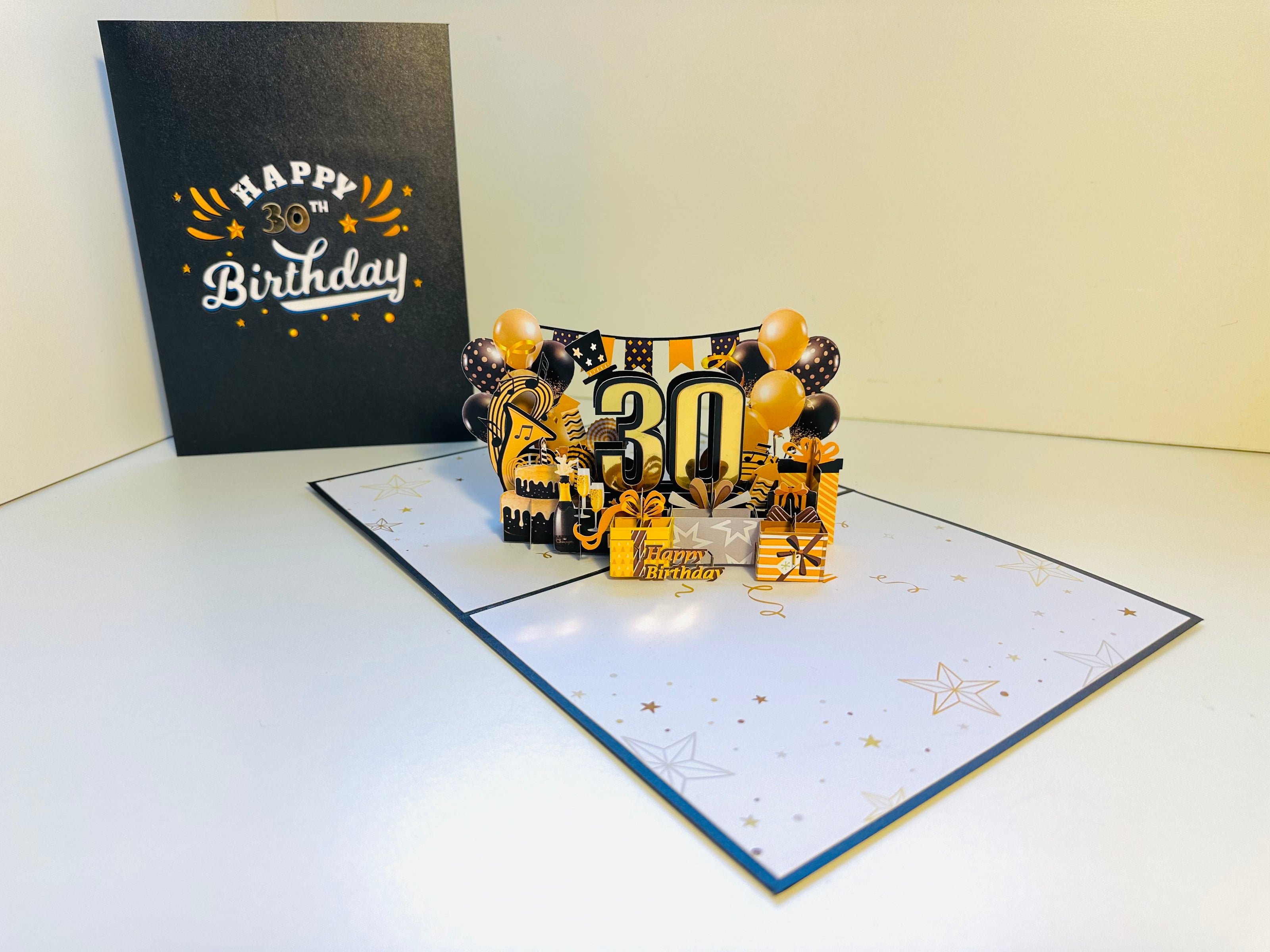 30th Golden Happy Birthday with Presents Origami Pop Cards 3D Pop Up Greeting Card Thank You Handmade Gift Thinking of You Happy Birthday Occasion Australiana Celebrate the Beauty and Happiness During Special Day Best Wishes Gift
