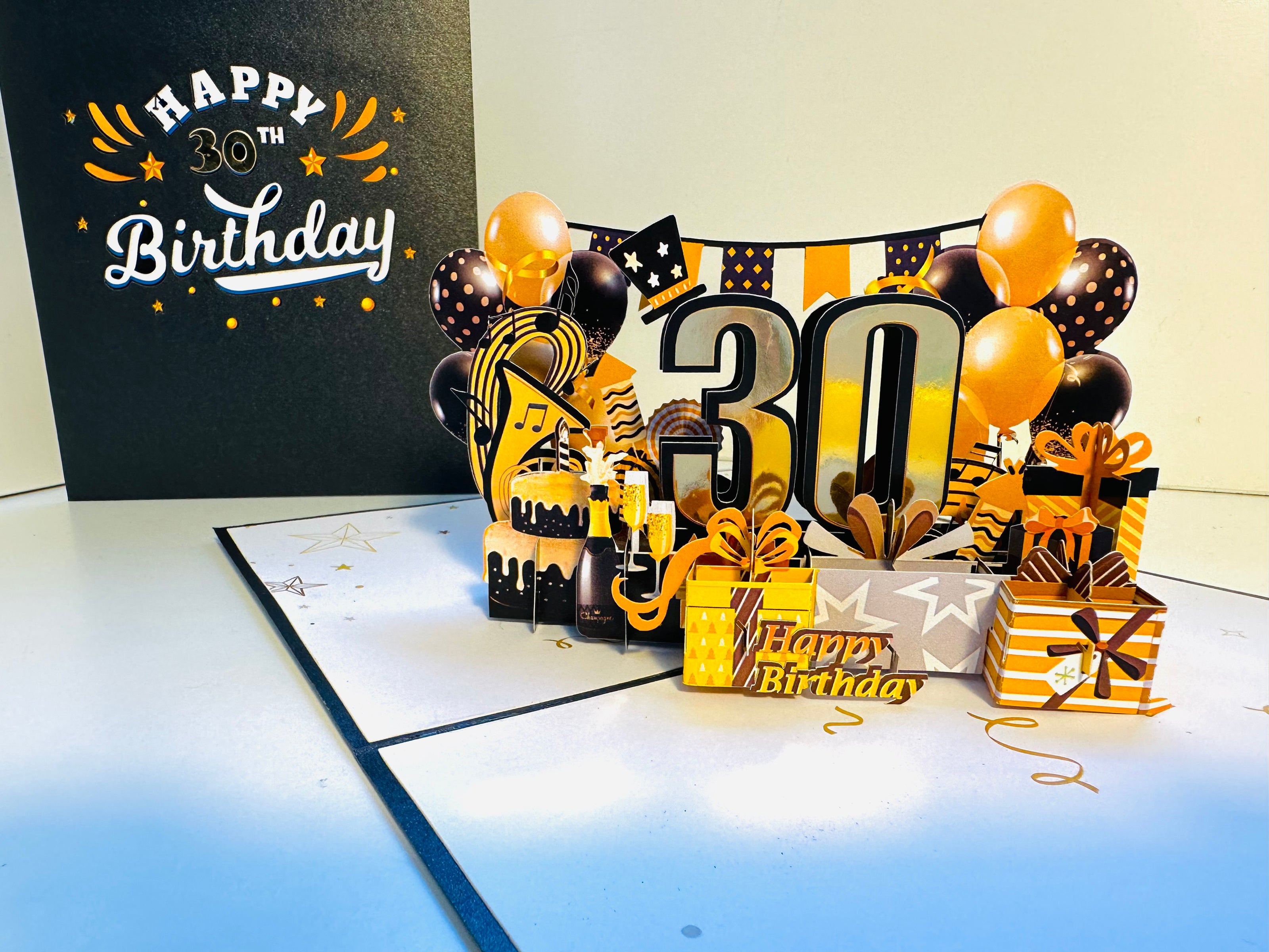 30th Golden Happy Birthday with Presents Origami Pop Cards 3D Pop Up Greeting Card Thank You Handmade Gift Thinking of You Happy Birthday Occasion Australiana Celebrate the Beauty and Happiness During Special Day Best Wishes Gift