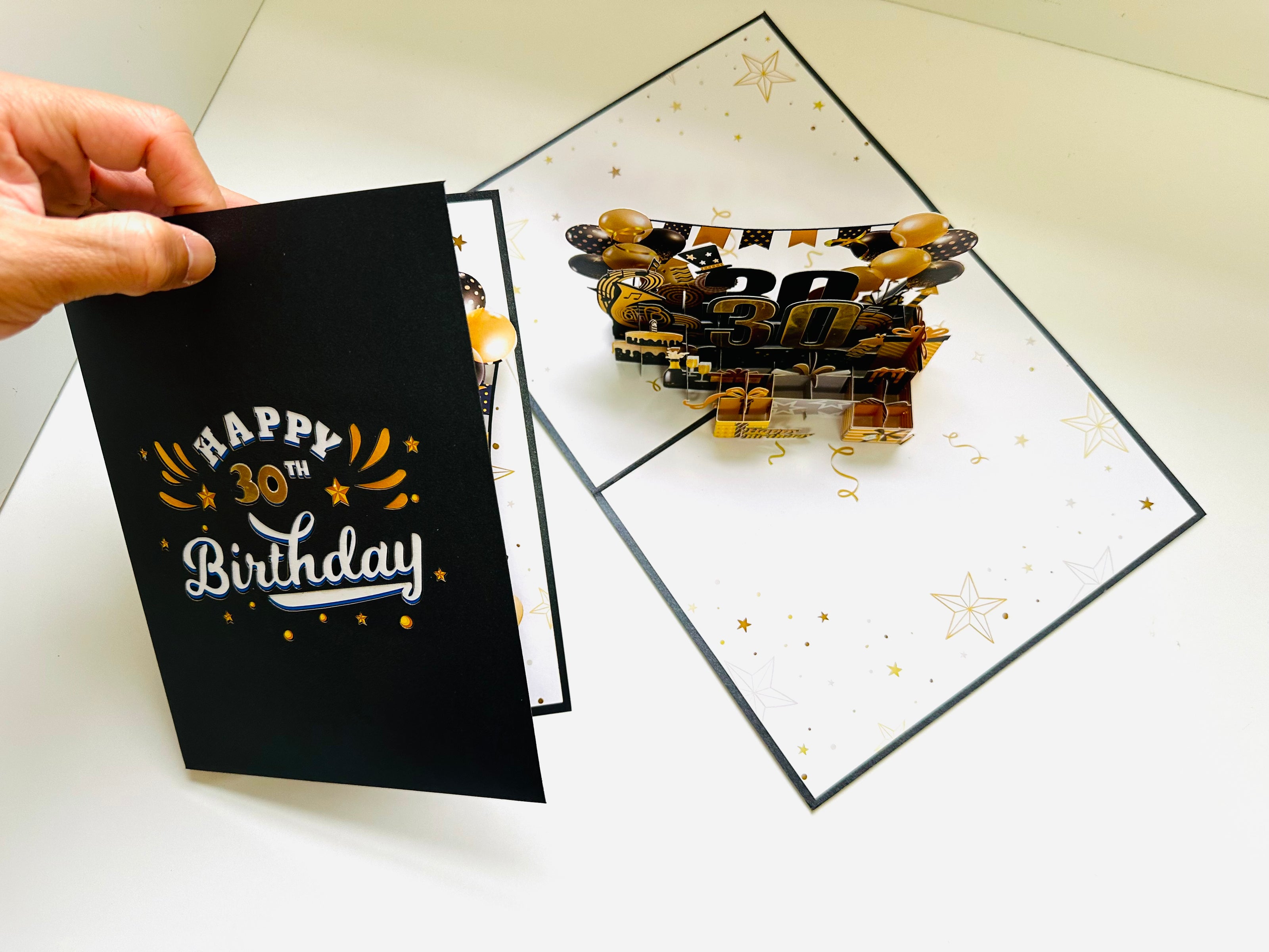 30th Golden Happy Birthday with Presents Origami Pop Cards 3D Pop Up Greeting Card Thank You Handmade Gift Thinking of You Happy Birthday Occasion Australiana Celebrate the Beauty and Happiness During Special Day Best Wishes Gift