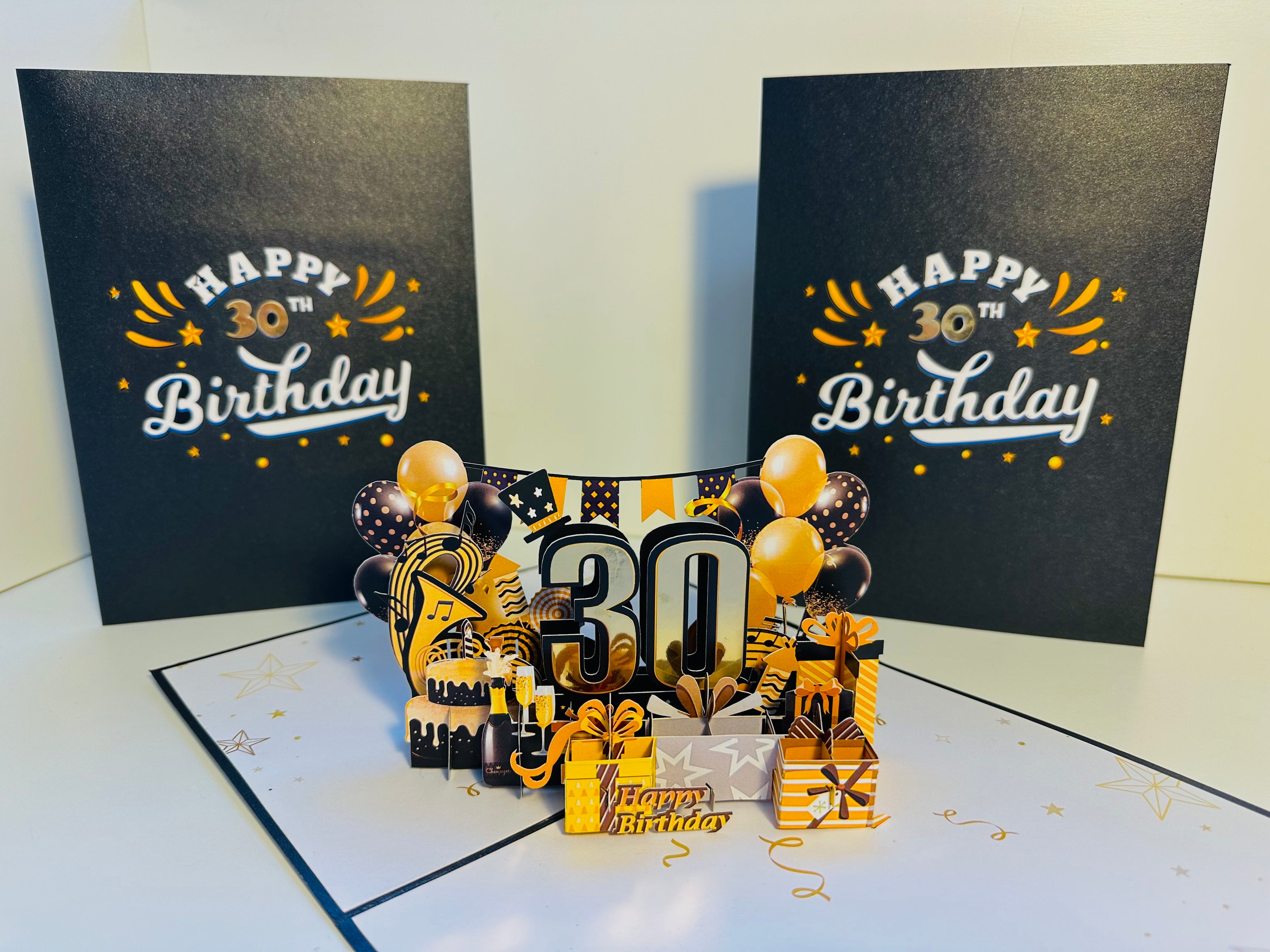 30th Golden Happy Birthday with Presents Origami Pop Cards 3D Pop Up Greeting Card Thank You Handmade Gift Thinking of You Happy Birthday Occasion Australiana Celebrate the Beauty and Happiness During Special Day Best Wishes Gift