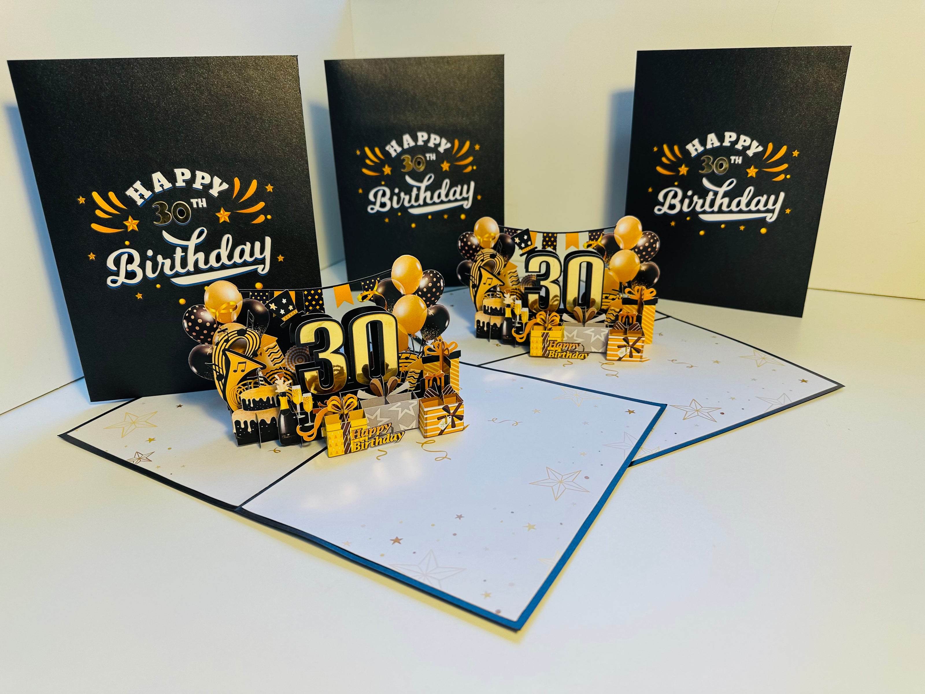 30th Golden Happy Birthday with Presents Origami Pop Cards 3D Pop Up Greeting Card Thank You Handmade Gift Thinking of You Happy Birthday Occasion Australiana Celebrate the Beauty and Happiness During Special Day Best Wishes Gift