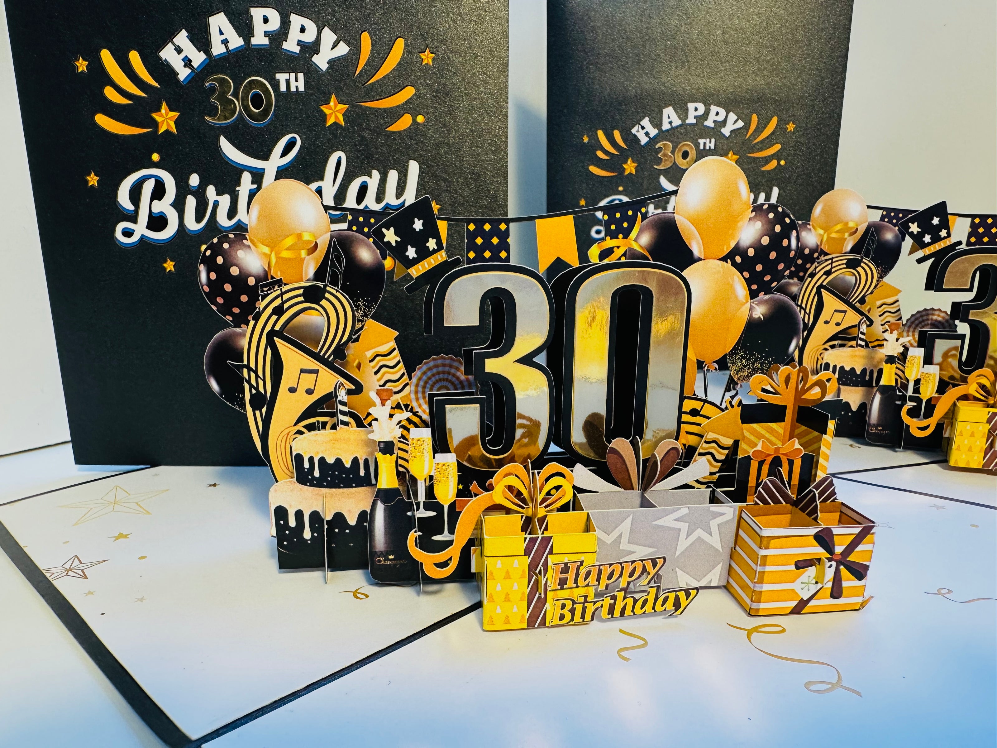 30th Golden Happy Birthday with Presents Origami Pop Cards 3D Pop Up Greeting Card Thank You Handmade Gift Thinking of You Happy Birthday Occasion Australiana Celebrate the Beauty and Happiness During Special Day Best Wishes Gift