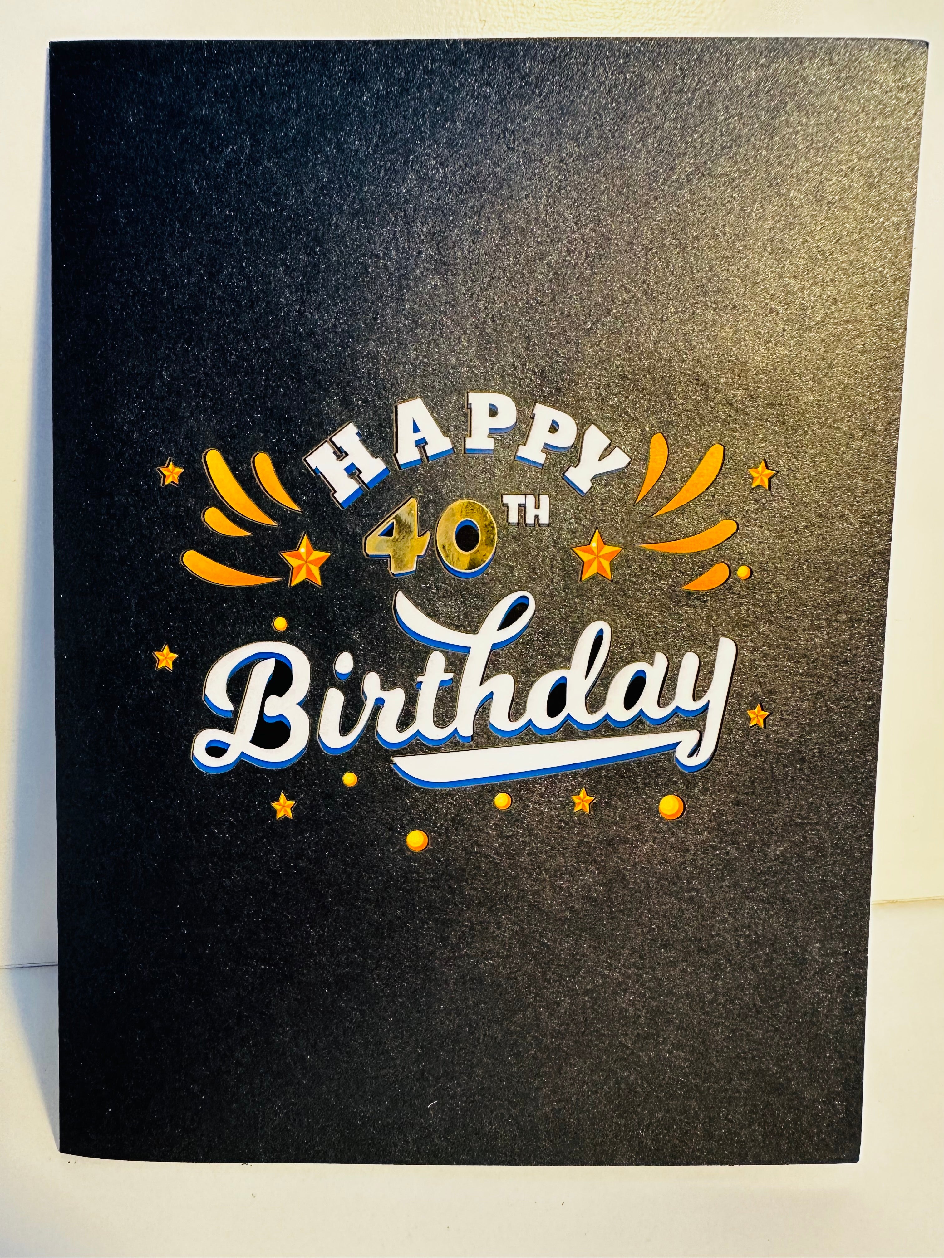 40th Golden Happy Birthday with Presents Origami Pop Cards 3D Pop Up Greeting Card Thank You Handmade Gift Thinking of You Happy Birthday Occasion Australiana Celebrate the Beauty and Happiness During Special Day Best Wishes Gift