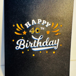 40th Golden Happy Birthday with Presents Origami Pop Cards 3D Pop Up Greeting Card Thank You Handmade Gift Thinking of You Happy Birthday Occasion Australiana Celebrate the Beauty and Happiness During Special Day Best Wishes Gift