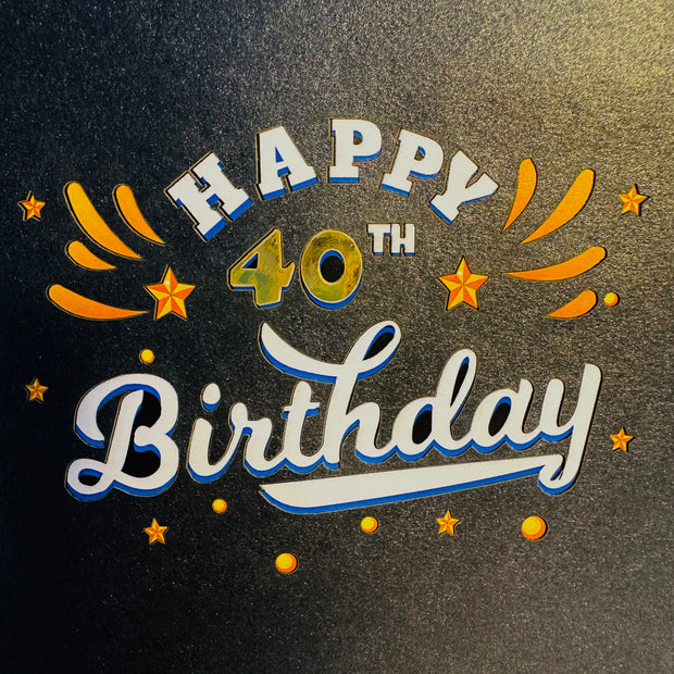 40th Golden Happy Birthday with Presents Origami Pop Cards 3D Pop Up Greeting Card Thank You Handmade Gift Thinking of You Happy Birthday Occasion Australiana Celebrate the Beauty and Happiness During Special Day Best Wishes Gift