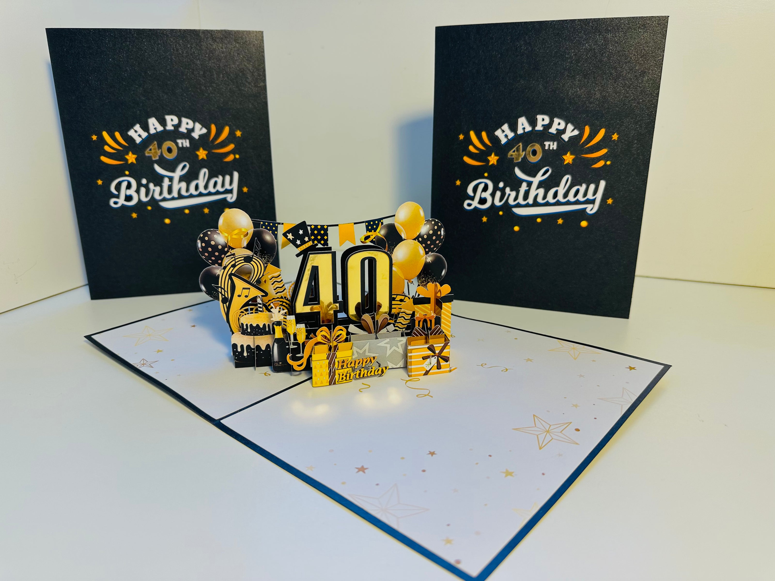 40th Golden Happy Birthday with Presents Origami Pop Cards 3D Pop Up Greeting Card Thank You Handmade Gift Thinking of You Happy Birthday Occasion Australiana Celebrate the Beauty and Happiness During Special Day Best Wishes Gift