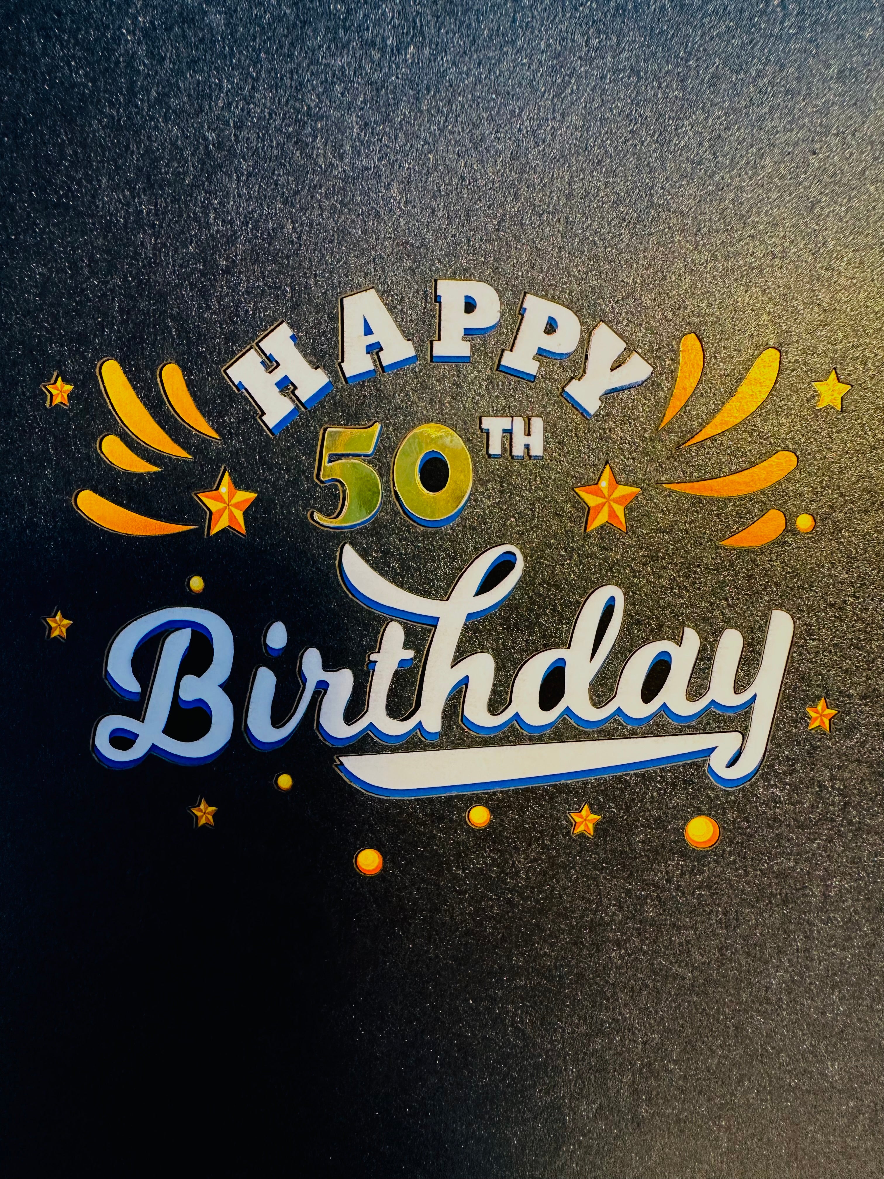 50th Golden Happy Birthday with Presents Origami Pop Cards 3D Pop Up Greeting Card Thank You Handmade Gift Thinking of You Happy Birthday Occasion Australiana Celebrate the Beauty and Happiness During Special Day Best Wishes Gift