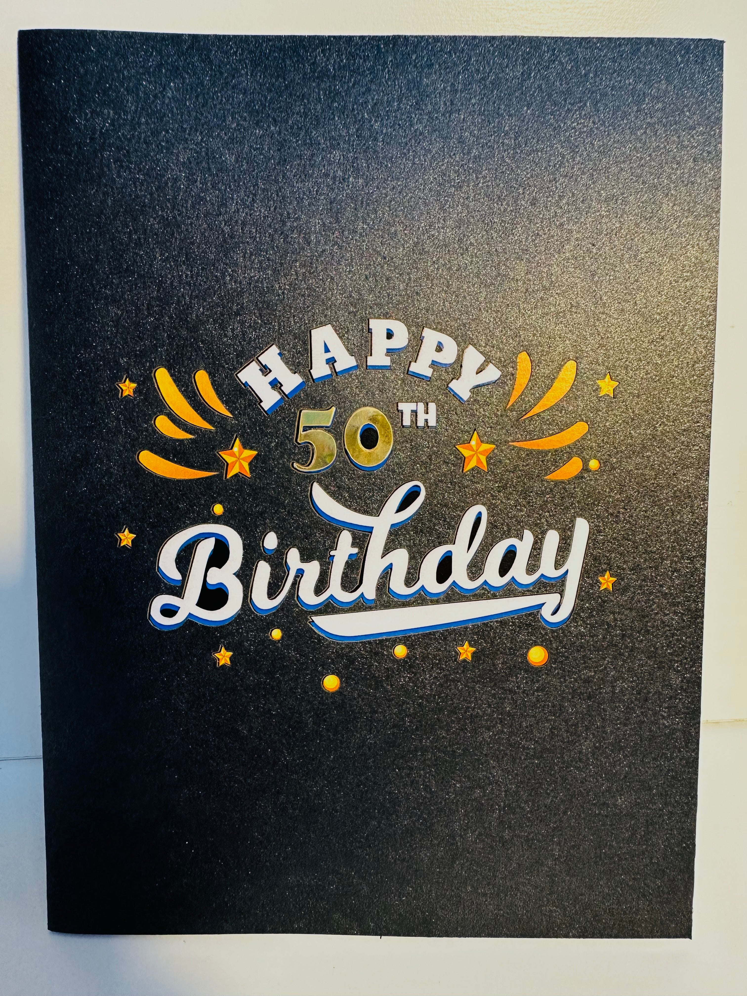 50th Golden Happy Birthday with Presents Origami Pop Cards 3D Pop Up Greeting Card Thank You Handmade Gift Thinking of You Happy Birthday Occasion Australiana Celebrate the Beauty and Happiness During Special Day Best Wishes Gift