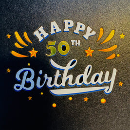 50th Golden Happy Birthday with Presents Origami Pop Cards 3D Pop Up Greeting Card Thank You Handmade Gift Thinking of You Happy Birthday Occasion Australiana Celebrate the Beauty and Happiness During Special Day Best Wishes Gift