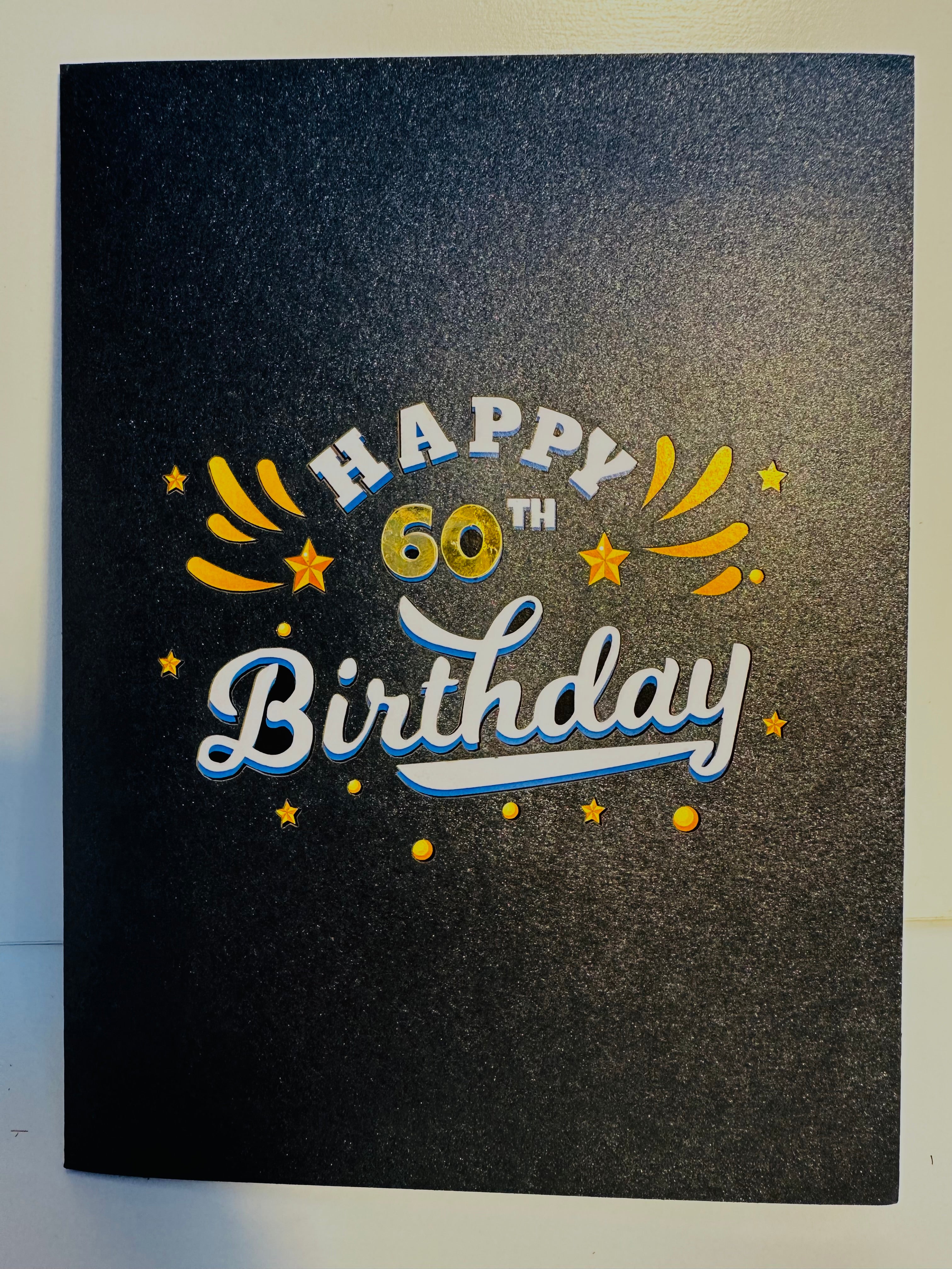 60th Golden Happy Birthday with Presents Origami Pop Cards 3D Pop Up Greeting Card Thank You Handmade Gift Thinking of You Happy Birthday Occasion Australiana Celebrate the Beauty and Happiness During Special Day Best Wishes Gift