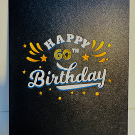 60th Golden Happy Birthday with Presents Origami Pop Cards 3D Pop Up Greeting Card Thank You Handmade Gift Thinking of You Happy Birthday Occasion Australiana Celebrate the Beauty and Happiness During Special Day Best Wishes Gift