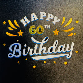 60th Golden Happy Birthday with Presents Origami Pop Cards 3D Pop Up Greeting Card Thank You Handmade Gift Thinking of You Happy Birthday Occasion Australiana Celebrate the Beauty and Happiness During Special Day Best Wishes Gift