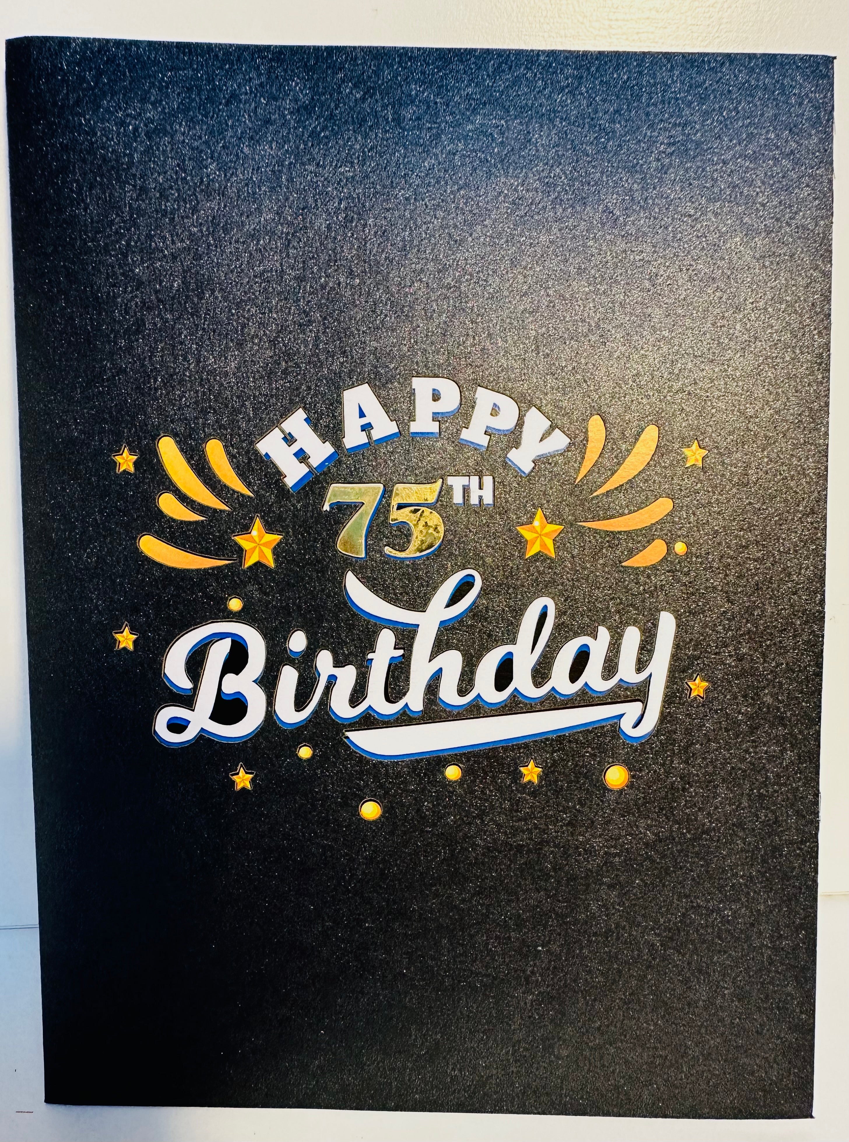 75th Golden Happy Birthday with Presents Origami Pop Cards 3D Pop Up Greeting Card Thank You Handmade Gift Thinking of You Happy Birthday Occasion Australiana Celebrate the Beauty and Happiness During Special Day Best Wishes Gift