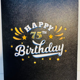75th Golden Happy Birthday with Presents Origami Pop Cards 3D Pop Up Greeting Card Thank You Handmade Gift Thinking of You Happy Birthday Occasion Australiana Celebrate the Beauty and Happiness During Special Day Best Wishes Gift