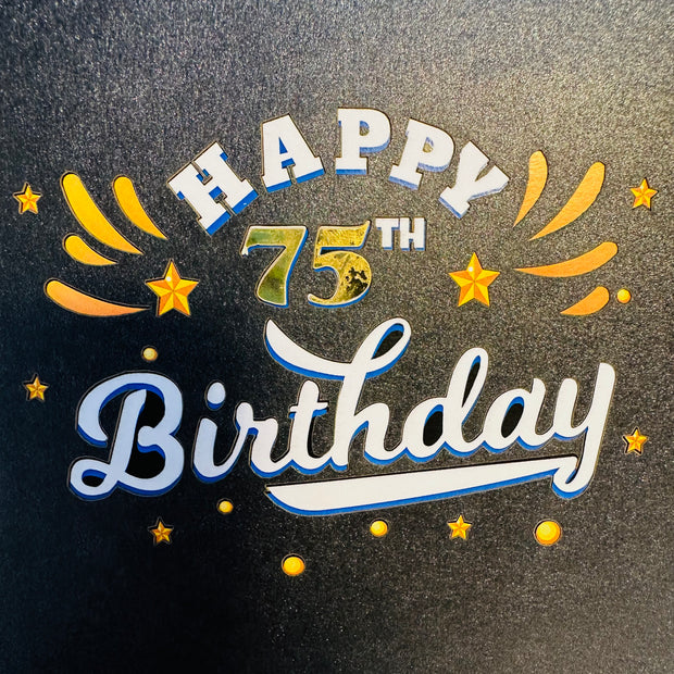 75th Golden Happy Birthday with Presents Origami Pop Cards 3D Pop Up Greeting Card Thank You Handmade Gift Thinking of You Happy Birthday Occasion Australiana Celebrate the Beauty and Happiness During Special Day Best Wishes Gift