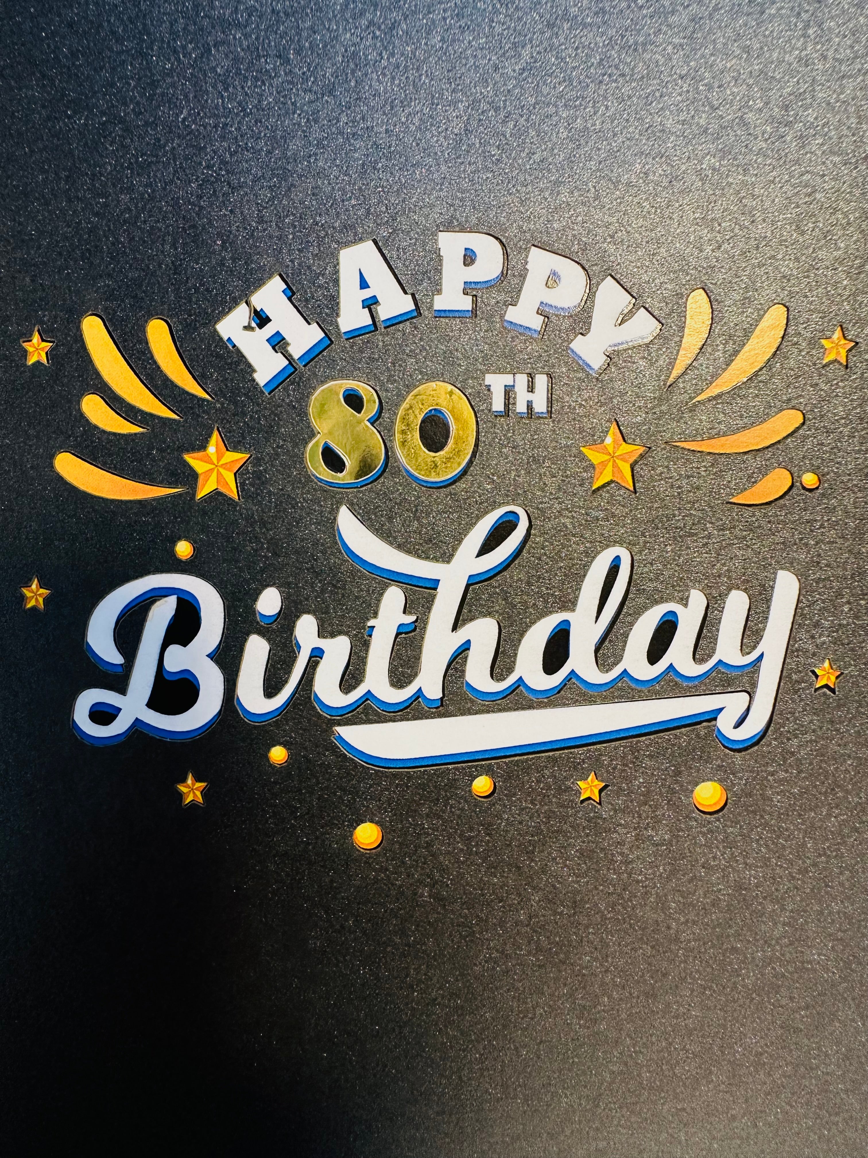 80th Golden Happy Birthday with Presents Origami Pop Cards 3D Pop Up Greeting Card Thank You Handmade Gift Thinking of You Happy Birthday Occasion Australiana Celebrate the Beauty and Happiness During Special Day Best Wishes Gift