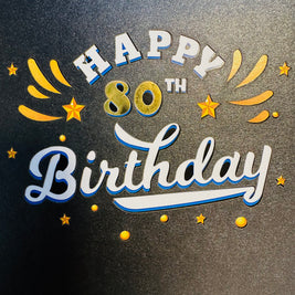 80th Golden Happy Birthday with Presents Origami Pop Cards 3D Pop Up Greeting Card Thank You Handmade Gift Thinking of You Happy Birthday Occasion Australiana Celebrate the Beauty and Happiness During Special Day Best Wishes Gift