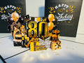 80th Golden Happy Birthday with Presents Origami Pop Cards 3D Pop Up Greeting Card Thank You Handmade Gift Thinking of You Happy Birthday Occasion Australiana Celebrate the Beauty and Happiness During Special Day Best Wishes Gift