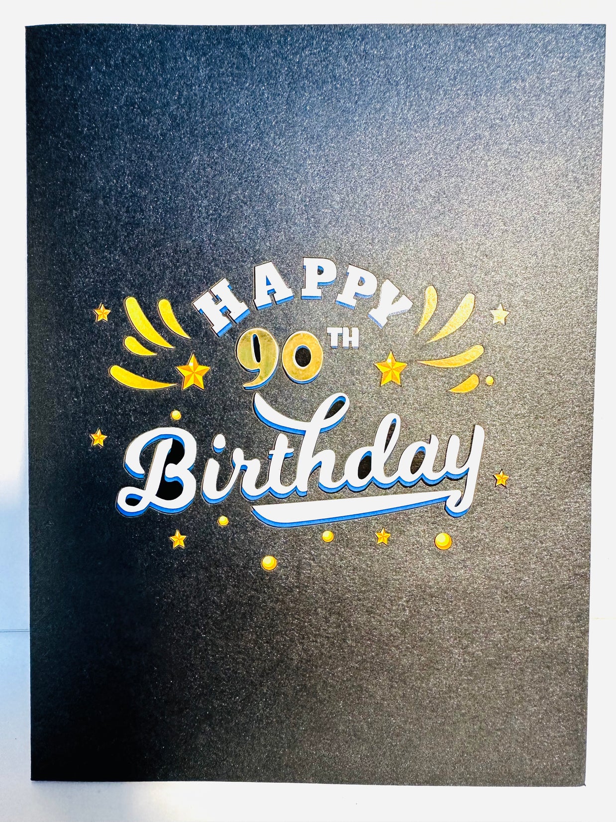90th Golden Happy Birthday with Presents Origami Pop Cards 3D Pop Up Greeting Card Thank You Handmade Gift Thinking of You Happy Birthday Occasion Australiana Celebrate the Beauty and Happiness During Special Day Best Wishes Gift
