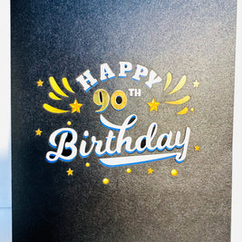 90th Golden Happy Birthday with Presents Origami Pop Cards 3D Pop Up Greeting Card Thank You Handmade Gift Thinking of You Happy Birthday Occasion Australiana Celebrate the Beauty and Happiness During Special Day Best Wishes Gift