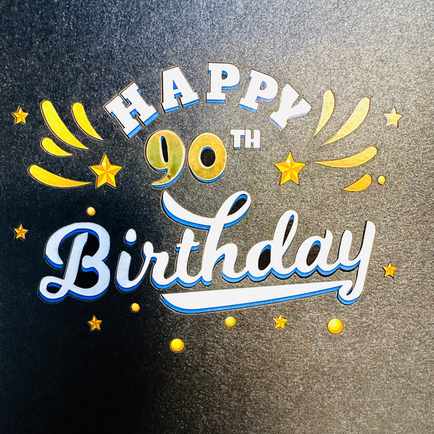90th Golden Happy Birthday with Presents Origami Pop Cards 3D Pop Up Greeting Card Thank You Handmade Gift Thinking of You Happy Birthday Occasion Australiana Celebrate the Beauty and Happiness During Special Day Best Wishes Gift