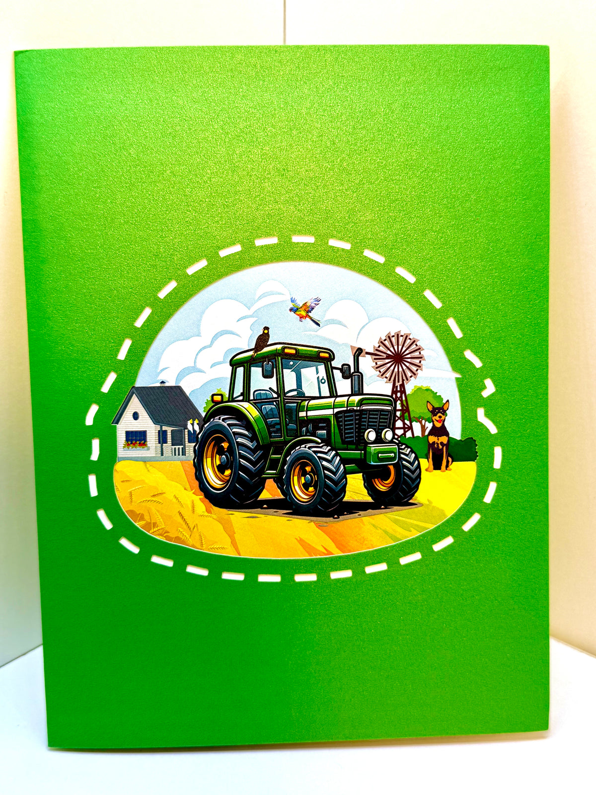 🚜 A Green Tractor with Australian Farm & Animals - Perfect for Young Farmers or Kids Origami Pop Cards 3D Pop Up Greeting Card Celebrate Happy Birthday Thank You Handmade Best Wishes Gift Thinking of You Blank Card for Any Occasion Happy Father's Day