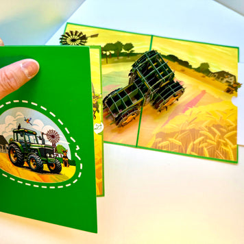 🚜 A Green Tractor with Australian Farm & Animals - Perfect for Young Farmers or Kids Origami Pop Cards 3D Pop Up Greeting Card Celebrate Happy Birthday Thank You Handmade Best Wishes Gift Thinking of You Blank Card for Any Occasion Happy Father's Day