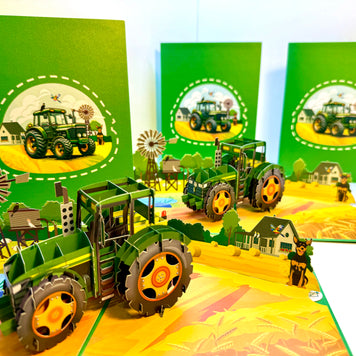 🚜 A Green Tractor with Australian Farm & Animals - Perfect for Young Farmers or Kids Origami Pop Cards 3D Pop Up Greeting Card Celebrate Happy Birthday Thank You Handmade Best Wishes Gift Thinking of You Blank Card for Any Occasion Happy Father's Day