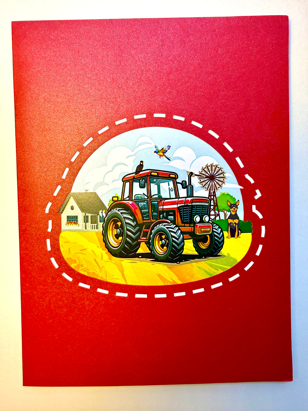 🚜 A Red Tractor with Australian Farm & Animals - Perfect for Young Farmers or Kids Origami Pop Cards 3D Pop Up Greeting Card Celebrate Happy Birthday Thank You Handmade Best Wishes Gift Thinking of You Blank Card for Any Occasion Happy Father's Day