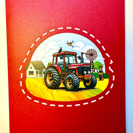 🚜 A Red Tractor with Australian Farm & Animals - Perfect for Young Farmers or Kids Origami Pop Cards 3D Pop Up Greeting Card Celebrate Happy Birthday Thank You Handmade Best Wishes Gift Thinking of You Blank Card for Any Occasion Happy Father's Day