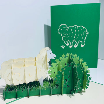 A Single Sheep with Green Cover Origami Pop Cards 3D Pop Up Greeting Card Happy Birthday Thank You Handmade Gift Thinking of You Blank Card for Any Occasion Happy Mother's Day Happy Father's Australiana Celebrate the Beauty