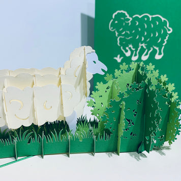 A Single Sheep with Green Cover Origami Pop Cards 3D Pop Up Greeting Card Happy Birthday Thank You Handmade Gift Thinking of You Blank Card for Any Occasion Happy Mother's Day Happy Father's Australiana Celebrate the Beauty