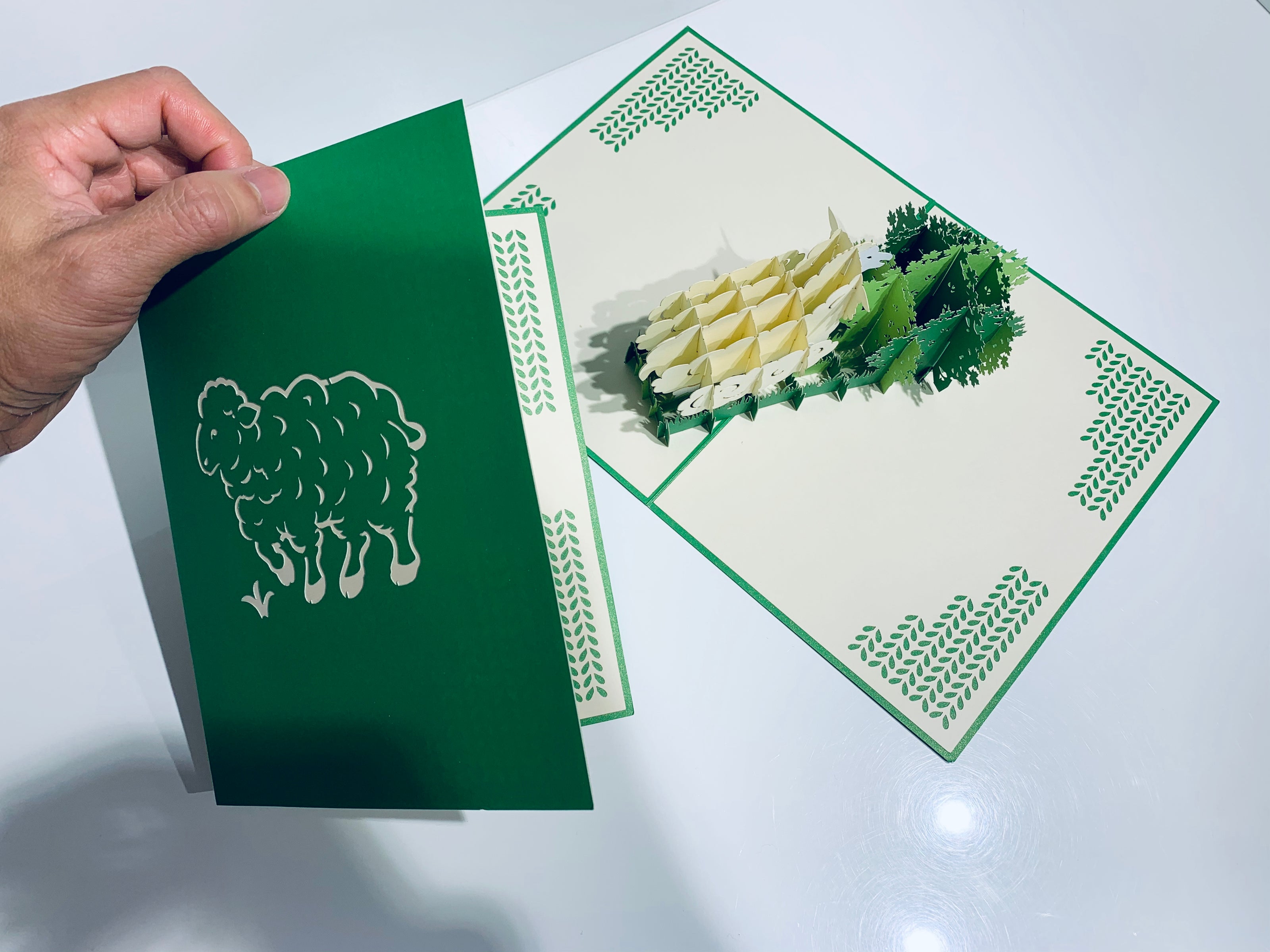 A Single Sheep with Green Cover Origami Pop Cards 3D Pop Up Greeting Card Happy Birthday Thank You Handmade Gift Thinking of You Blank Card for Any Occasion Happy Mother's Day Happy Father's Australiana Celebrate the Beauty