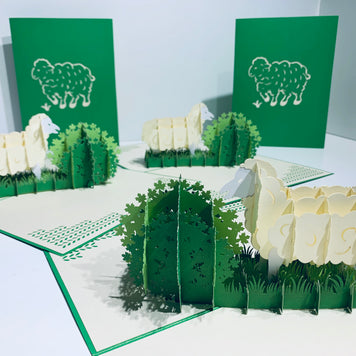 A Single Sheep with Green Cover Origami Pop Cards 3D Pop Up Greeting Card Happy Birthday Thank You Handmade Gift Thinking of You Blank Card for Any Occasion Happy Mother's Day Happy Father's Australiana Celebrate the Beauty