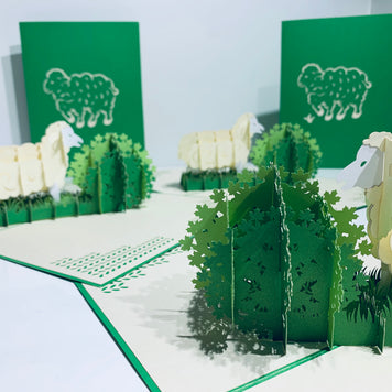 A Single Sheep with Green Cover Origami Pop Cards 3D Pop Up Greeting Card Happy Birthday Thank You Handmade Gift Thinking of You Blank Card for Any Occasion Happy Mother's Day Happy Father's Australiana Celebrate the Beauty
