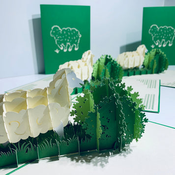 A Single Sheep with Green Cover Origami Pop Cards 3D Pop Up Greeting Card Happy Birthday Thank You Handmade Gift Thinking of You Blank Card for Any Occasion Happy Mother's Day Happy Father's Australiana Celebrate the Beauty