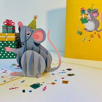 A super cute mouse BIRTHDAY WISH for all ages - Have a MICE birthday! Origami Pop Cards 3D Pop Up Greeting Card Thank You Handmade Gift Thinking of You Happy Birthday Occasion Celebrate the Beauty and Happiness During Special Day Best Wishes Gift
