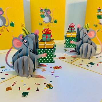 A super cute mouse BIRTHDAY WISH for all ages - Have a MICE birthday! Origami Pop Cards 3D Pop Up Greeting Card Thank You Handmade Gift Thinking of You Happy Birthday Occasion Celebrate the Beauty and Happiness During Special Day Best Wishes Gift