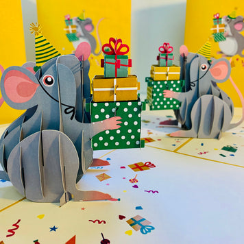 A super cute mouse BIRTHDAY WISH for all ages - Have a MICE birthday! Origami Pop Cards 3D Pop Up Greeting Card Thank You Handmade Gift Thinking of You Happy Birthday Occasion Celebrate the Beauty and Happiness During Special Day Best Wishes Gift