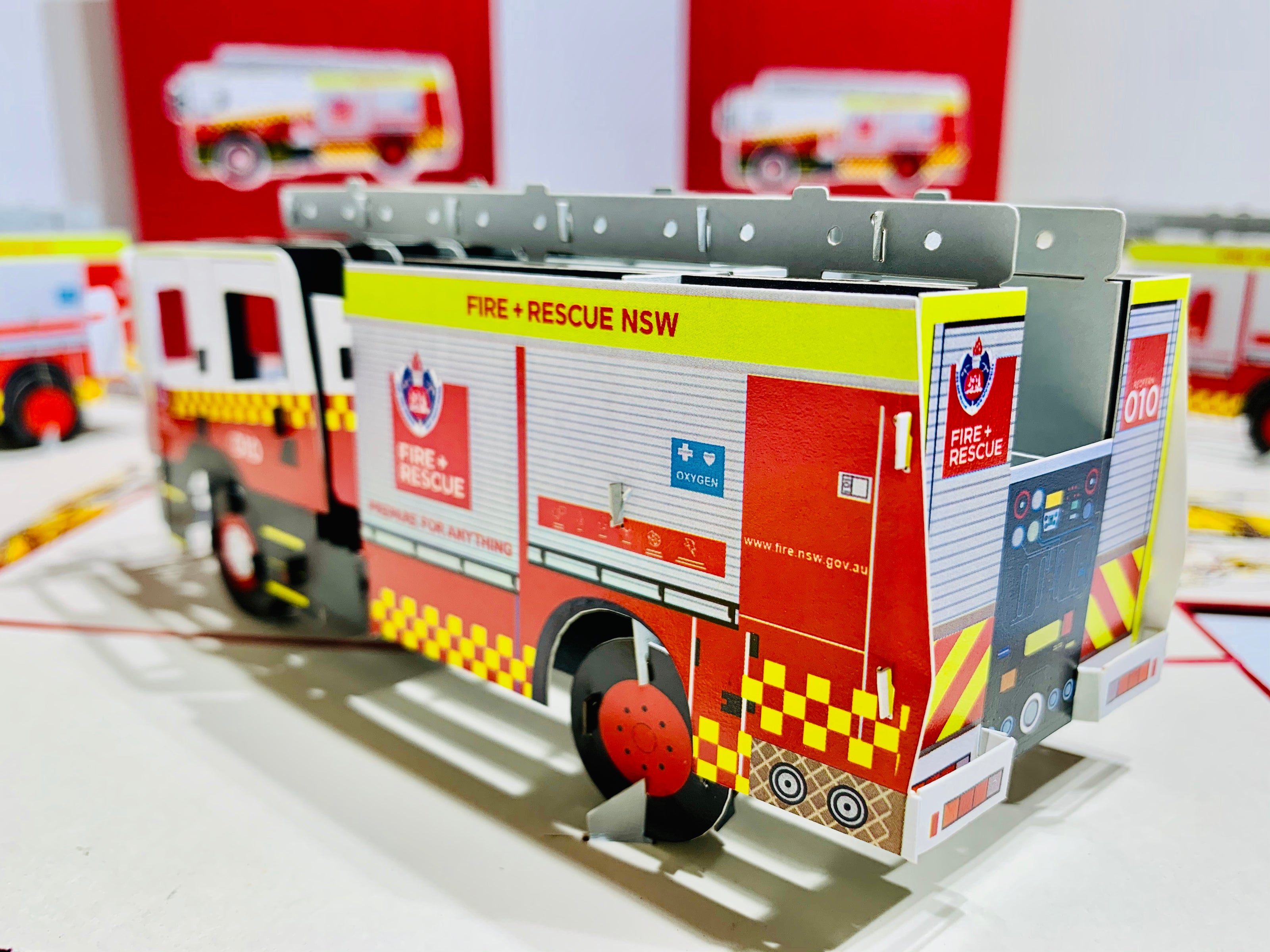 Aussie Fire Brigade Truck Origami Pop Cards 3D Pop Up Greeting Card Thank You Handmade Gift Thinking of You Happy Birthday Occasion Australiana Celebrate the Beauty and Happiness During Special Day