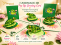 Australian Green Tree Frog landing on Lotus Pad Origami Pop Cards 3D Pop Up Greeting Card Best Wishes Happy Birthday Gift Thank You Handmade Best Wishes Blank Card for Any Occasion Happy Mother's Day Happy Father's Day Celebration