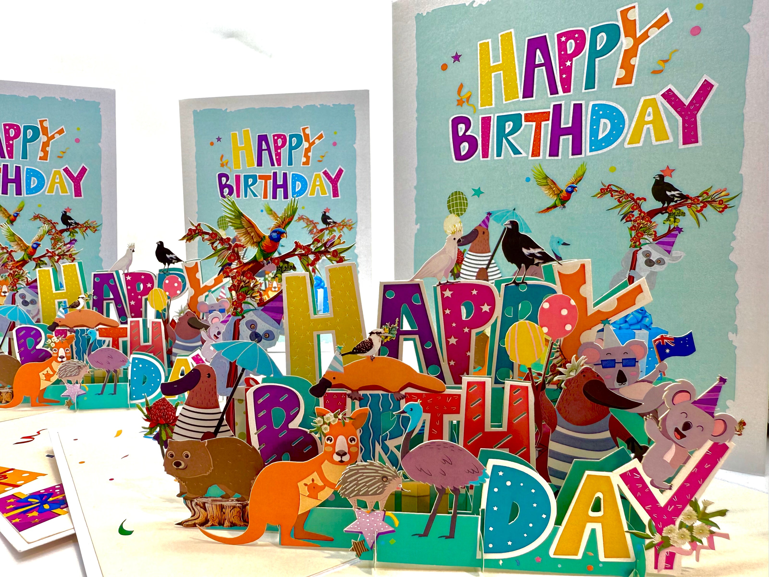Australian Animal Happy Birthday Party Origami Pop Cards 3D Pop Up Greeting Card Thank You Handmade Happy Birthday Gift Thinking of You Happy Birthday Occasion Australiana Celebrate the Beauty and Happiness During Special Day Best Wishes Gift