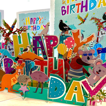 Australian Animal Happy Birthday Party Origami Pop Cards 3D Pop Up Greeting Card Thank You Handmade Happy Birthday Gift Thinking of You Happy Birthday Occasion Australiana Celebrate the Beauty and Happiness During Special Day Best Wishes Gift
