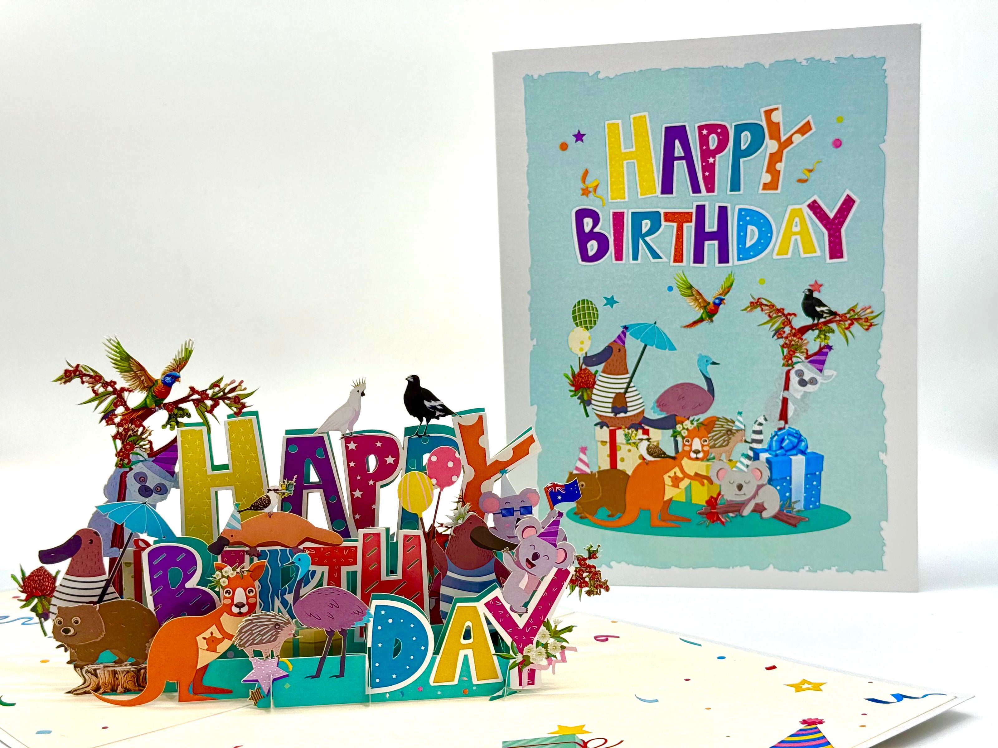 Australian Animal Happy Birthday Party Origami Pop Cards 3D Pop Up Greeting Card Thank You Handmade Happy Birthday Gift Thinking of You Happy Birthday Occasion Australiana Celebrate the Beauty and Happiness During Special Day Best Wishes Gift