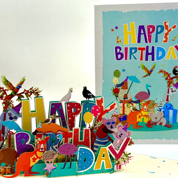 Australian Animal Happy Birthday Party Origami Pop Cards 3D Pop Up Greeting Card Thank You Handmade Happy Birthday Gift Thinking of You Happy Birthday Occasion Australiana Celebrate the Beauty and Happiness During Special Day Best Wishes Gift