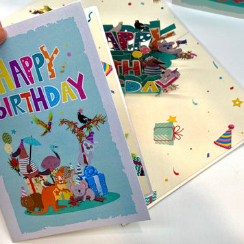 Australian Animal Happy Birthday Party Origami Pop Cards 3D Pop Up Greeting Card Thank You Handmade Happy Birthday Gift Thinking of You Happy Birthday Occasion Australiana Celebrate the Beauty and Happiness During Special Day Best Wishes Gift