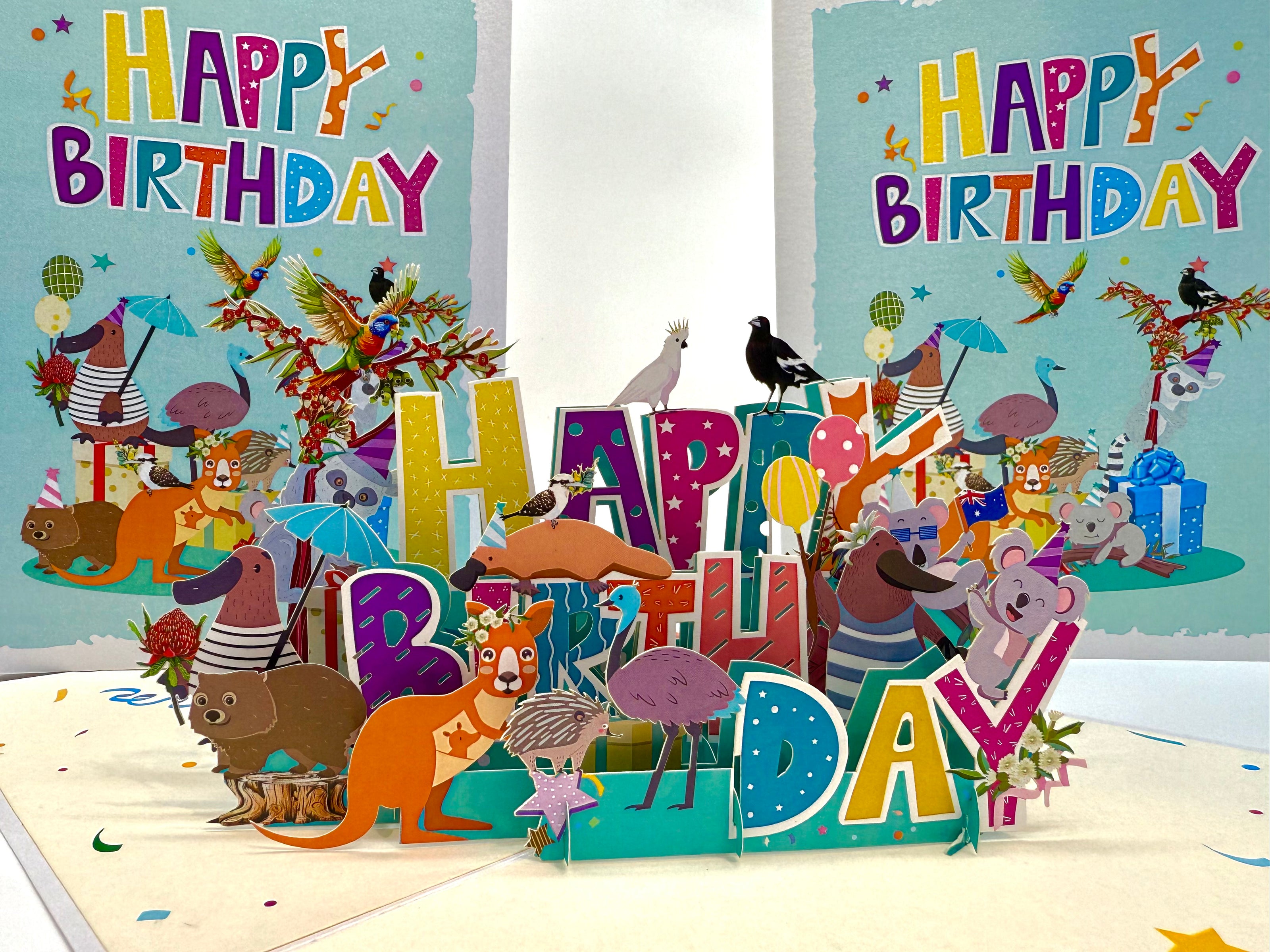 Australian Animal Happy Birthday Party Origami Pop Cards 3D Pop Up Greeting Card Thank You Handmade Happy Birthday Gift Thinking of You Happy Birthday Occasion Australiana Celebrate the Beauty and Happiness During Special Day Best Wishes Gift